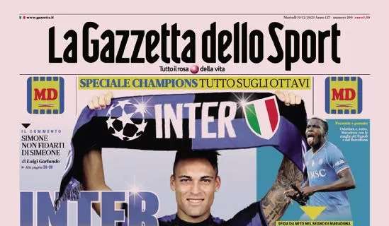 La Prima Pagina De La Gazzetta Dello Sport Titola Cos Inter La