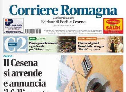 Corriere Romagna: "Il Cesena si arrende e annuncia il fallimento"