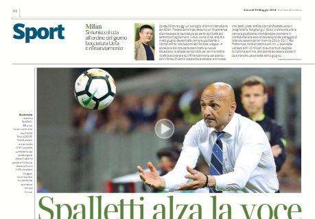 Il Corriere della Sera sull'Inter: "Spalletti alza la voce"