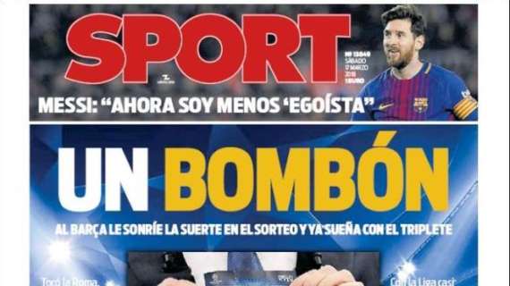 Barcellona, Sport sul sorteggio di Champions: "Un bombon"