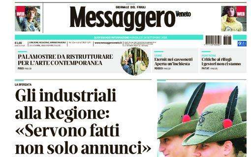 Messaggero Veneto: "Arriva la Lazio e l'Udinese ricuce il campo"