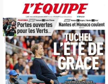 Paris Saint-Germain, L'Equipe loda Tuchel in prima pagina