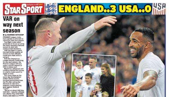 Il Daily Star e il saluto di Rooney all'Inghilterra: "So proud of Roo"