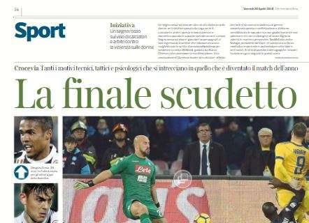 Il Corriere della Sera su Juventus-Napoli: "La finale scudetto"