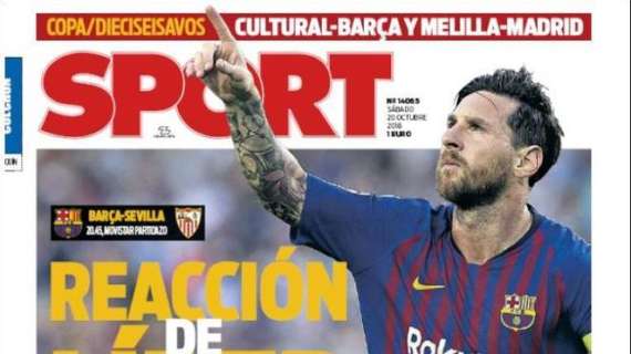 Barça senza vittorie da 4 gare, Sport: "Reazione da leader"