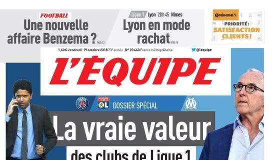 L'Equipe: "Il PSG vale il doppio del Lione e tre volte il Marsiglia"