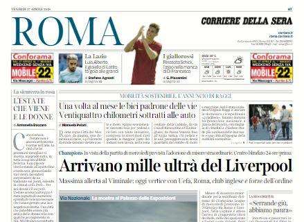 Roma, Corriere della Sera: "Arrivano mille ultrà del Liverpool"