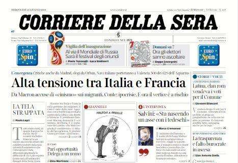 Il Corriere della Sera in prima: "Al via il Mondiale. Sarà il festival degli oriundi"