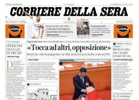 Il Corriere della Sera titola: "Sorpasso Juve in vetta"