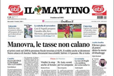 Il Mattino in prima: “Così il Napoli prepara l’assalto alla Juve”