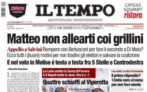 Il Tempo sulla Lazio: "Quattro schiaffi al Viperetta"
