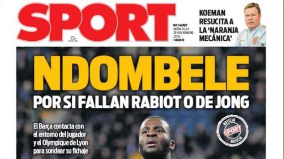 Sport: "Ndombele se non arrivano Rabiot o De Jong"