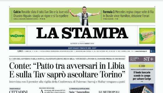 La Stampa: "Ronaldo sfata il tabù San Siro. Disastro Higuain"