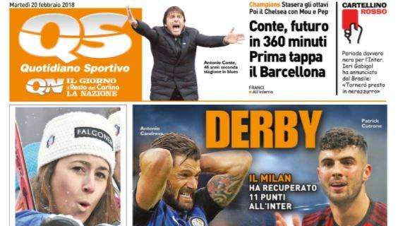 Il Quotidiano Sportivo su Milan e Inter: "Derby in altalena"