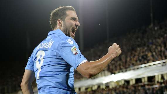 Fotonotizia - Fiorentina-Napoli 0-1, decide Higuain: la sua esultanza
