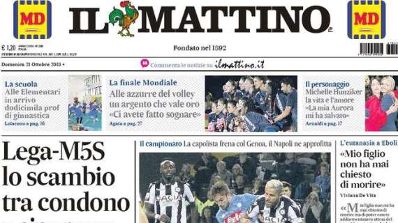 Napoli, Il Mattino: "Assalto alla Juve"