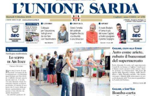 L'Unione Sarda titola: "Bradaric è l'arma in più del nuovo Cagliari"