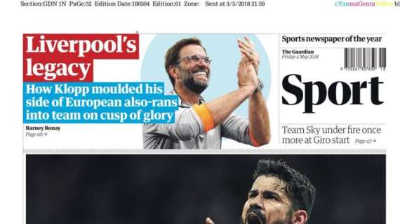 Il Guardian titola: "Costa pone fine al sogno di Wenger"