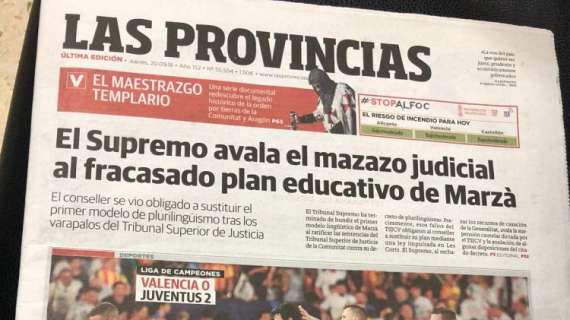 Valencia ko contro la Juventus, la stampa locale: "Giusto castigo"