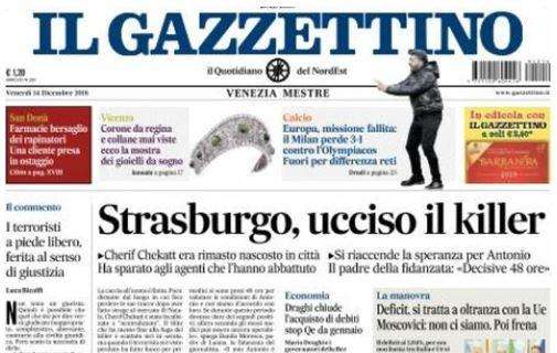 Il Gazzettino sul Milan: "Europa, missione fallita"