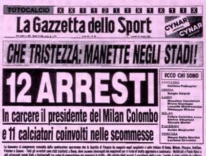 23 marzo 1980, scandalo Totonero: scattano le manette sui campi di Serie A