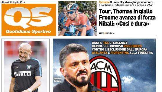 Il QS-Sport titola: "Milan, l'ora della verità"