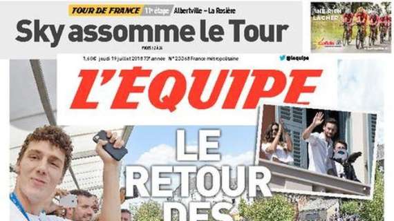 Francia, L'Equipe celebra i campioni: "Il ritorno degli eroi"