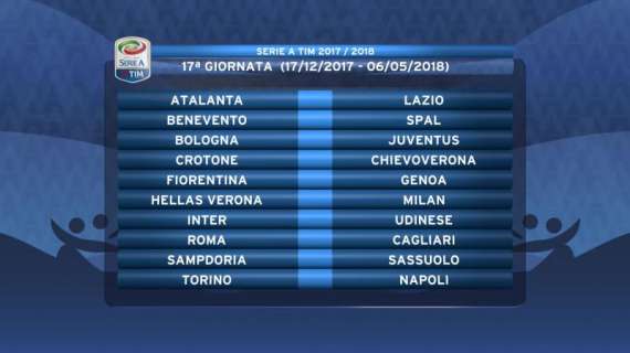 Serie A, 17° turno: Juve a Bologna, Hellas-Milan e Roma-Cagliari