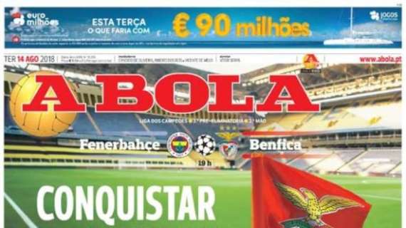 Champions, big match Fenerbahçe-Benfica. A Bola: "Conquista l'inferno"