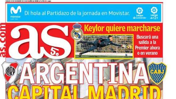 Domani il Superclasico, As scherza: "Argentina, capitale Madrid"