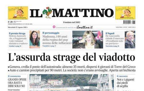 Napoli, Il Mattino apre con De Laurentiis: "Non prendo Belotti"