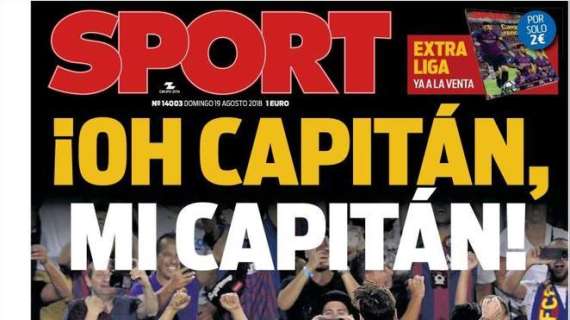 Barcellona, Sport su Messi: "Capitano mio capitano"