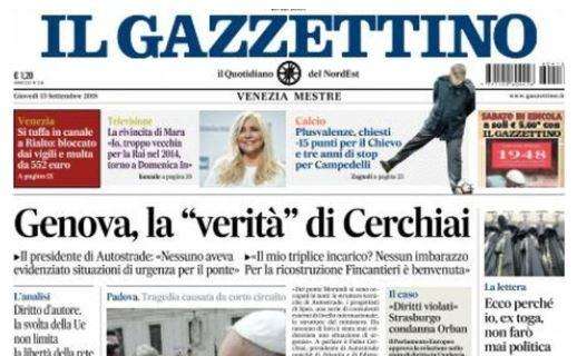 Il Gazzettino, Chievo: "Chiesti -15 punti e tre anni per Campedelli"