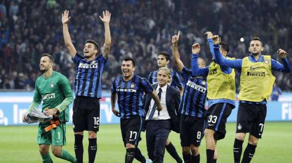 Fotonotizia - I festeggiamenti dell'Inter dopo la vittoria contro il Milan