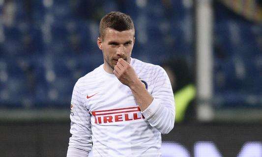 Inter, addio a Podolski. La prossima settimana visite col Galatasaray
