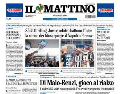 Il Mattino in prima pagina: "Juve e arbitro battono l'Inter"