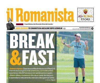 Roma, Il Romanista in prima pagina: "Break&fast"