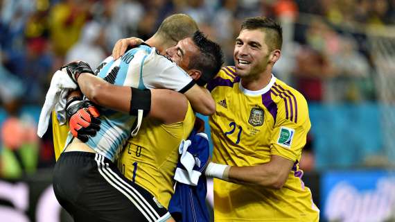 Fotonotizia - La festa dell'Argentina dopo la vittoria contro l'Olanda