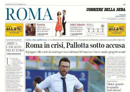 Il Corriere della Sera: "Roma in crisi, Pallotta sotto accusa"