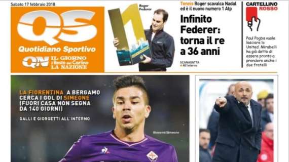 Fiorentina, l'apertura del QS-La Nazione: "Sveglia Cholito"