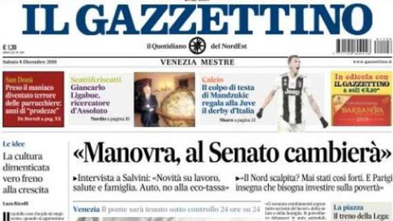 Il Gazzettino: "Mandzukic regala il derby d'Italia alla Juve"