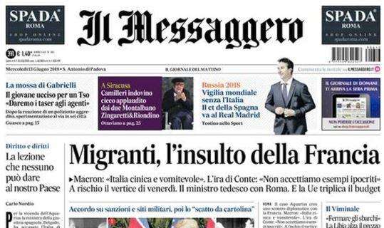Il Messaggero titola: "Vigilia Mondiale senza l'Italia"