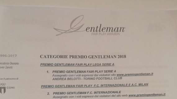 TMW - Premio Gentleman 2018: da Belotti a Cutrone, tutti i premiati di oggi