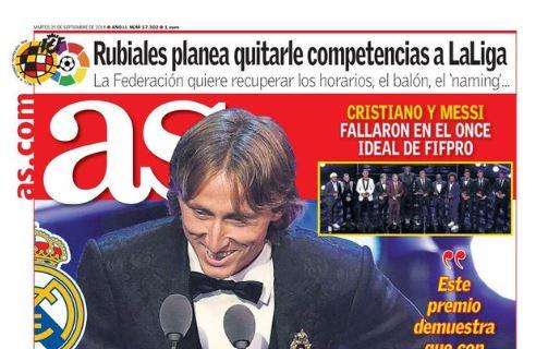 AS in prima pagina: "Modric the best"