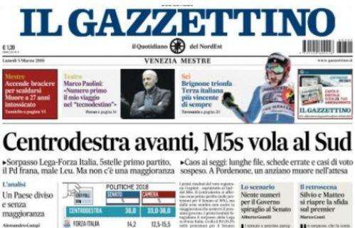 Il Gazzettino titola: "Udine, morte choc di Astori"