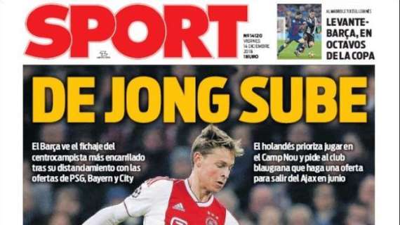 Sport in prima pagina: “Barça-De Jong, de Ligt verso la Juventus”