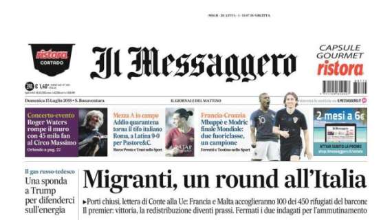 Il Messaggero titola: "Mbappè e Modric, finale Mondiale"