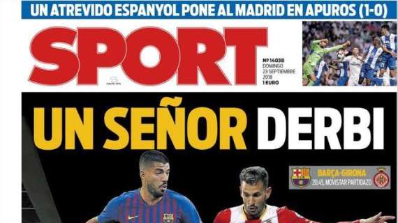 Barcellona-Girona, Sport titola: "Un signor derby"