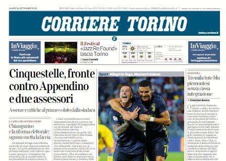 Il Corriere di Torino in prima pagina: "Juve sul filo, furia del Toro"