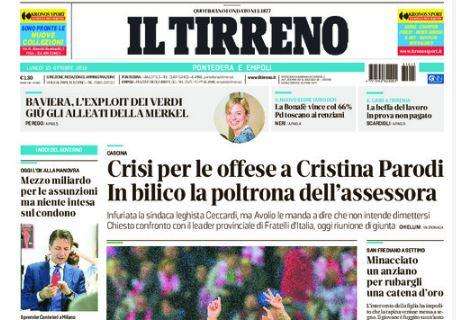 Il Tirreno in prima pagina sugli azzurri: "Nel recupero l'Italia s'è desta"